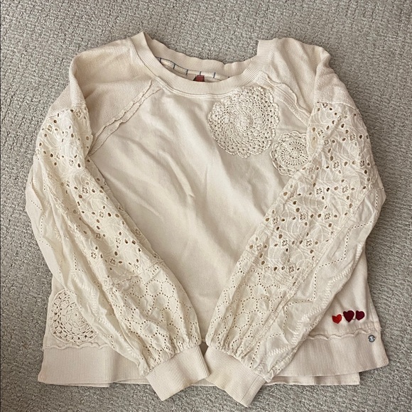 Anthropologie Ivory Crochet Detail Sweater - Picture 2 of 3